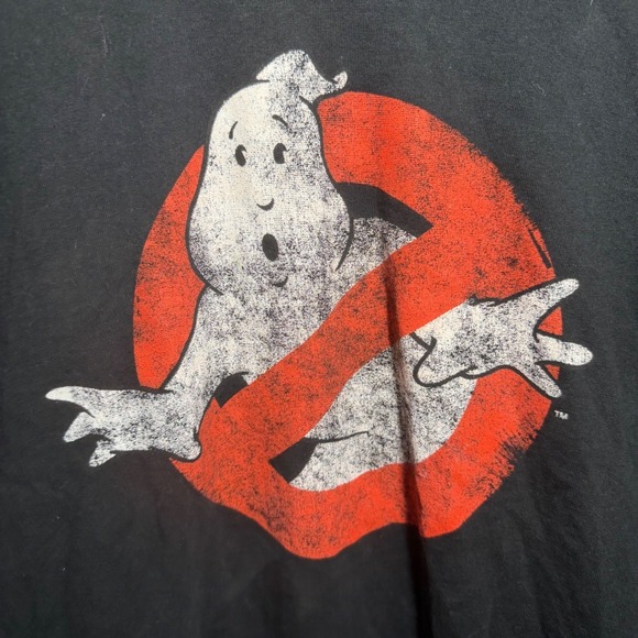 Mad Engine Ghostbusters Long Sleeve Shirt Small Black Distressed Logo Tee - Picture 3 of 4